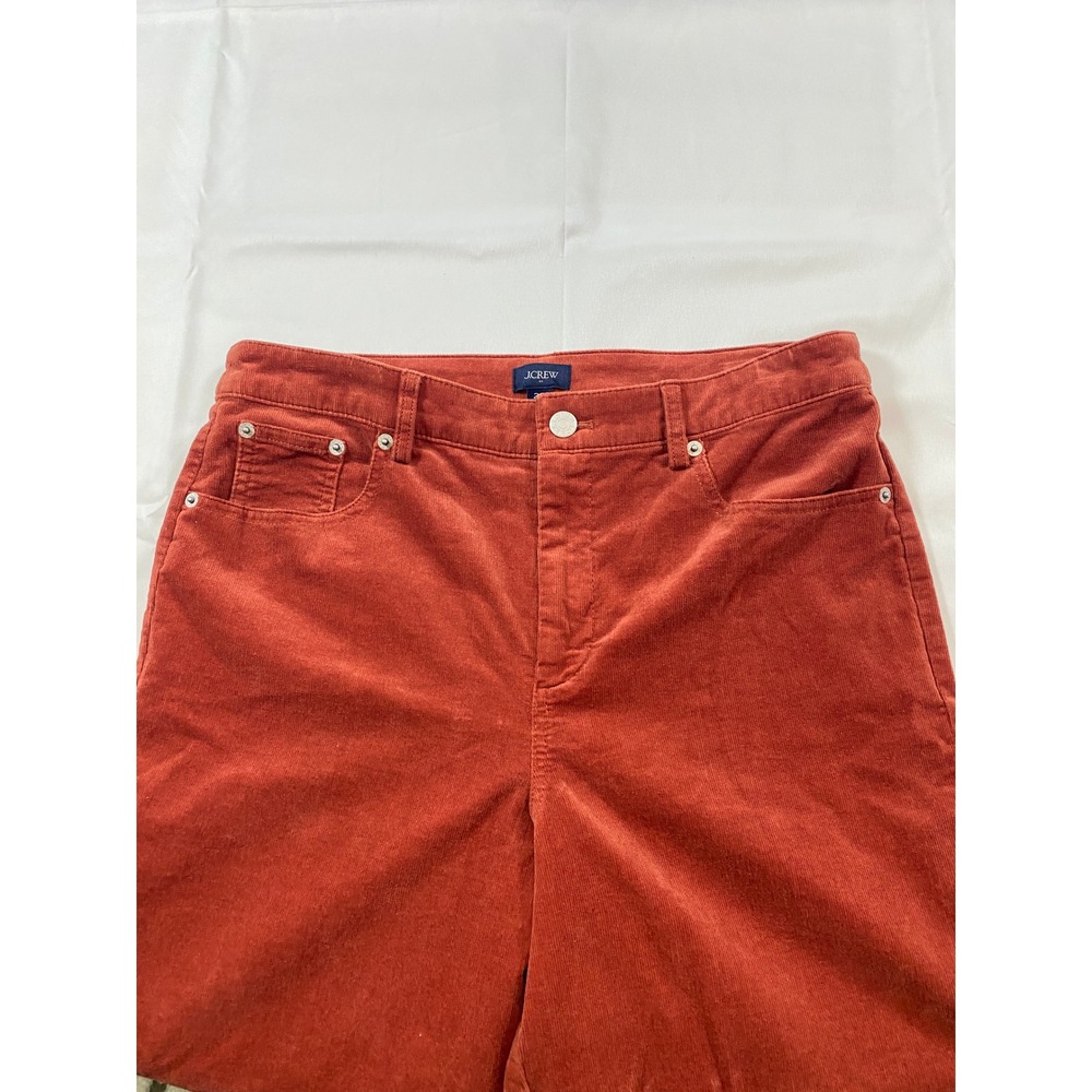 J.Crew Wide Leg Corduroy Pants Burnt Orange Rust High Rise Womens 29 - Picture 14 of 14